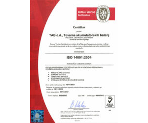 Sertifikat ISO 14001:2004